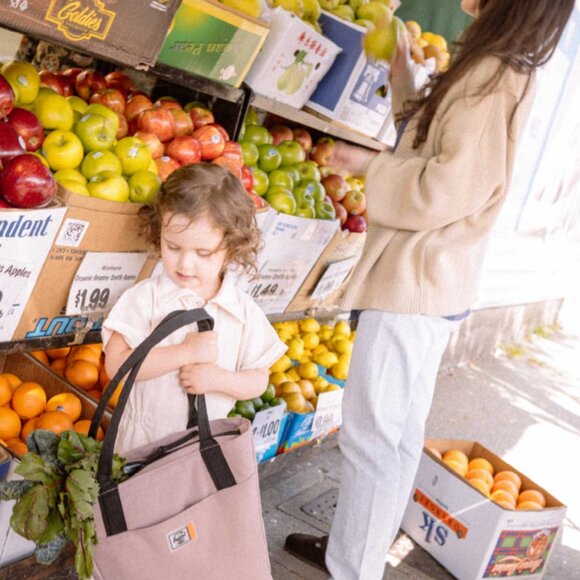 HERSCHEL Alexander Insulated Zip Tote and Bottle Holder/Large Check Neon Pink/Bl - Picture 13 of 14